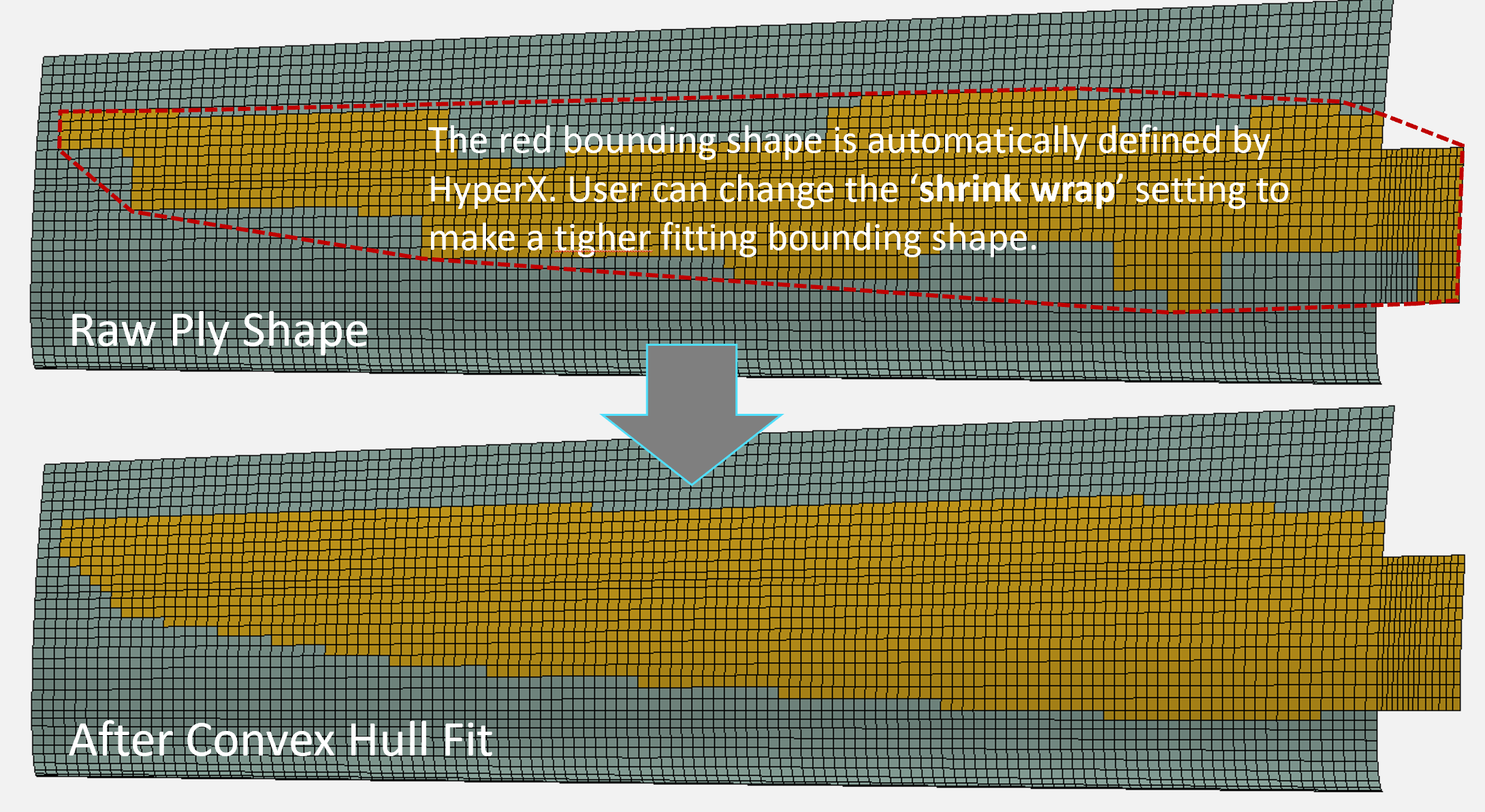 Producibility Plies 11 convex hull shrink wrap wing