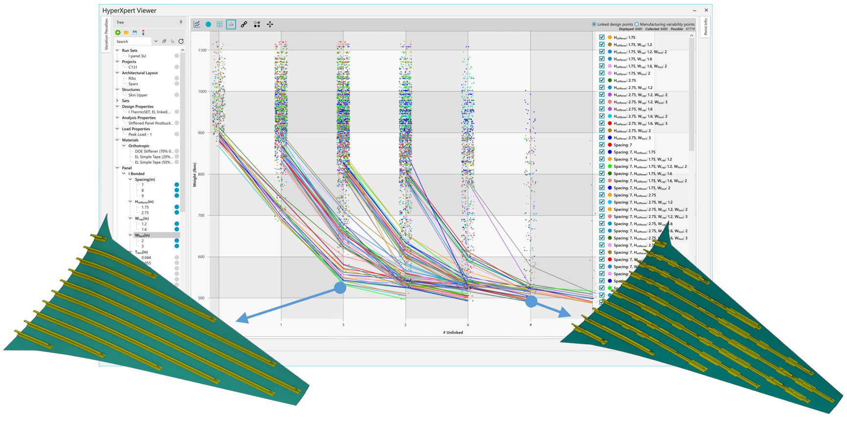 HyperXpert JetZero Fig1 X-59 composite aircraft being manufactured on factory floor. Collier Aerospace's HyperX was used to optimize the complicated composite cone of the X-59, which is used to quiet the sound of sonic booms. Aerospace Analysis.